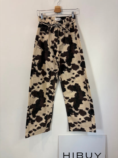 PULL&BEAR. Denim estampado pata ancha