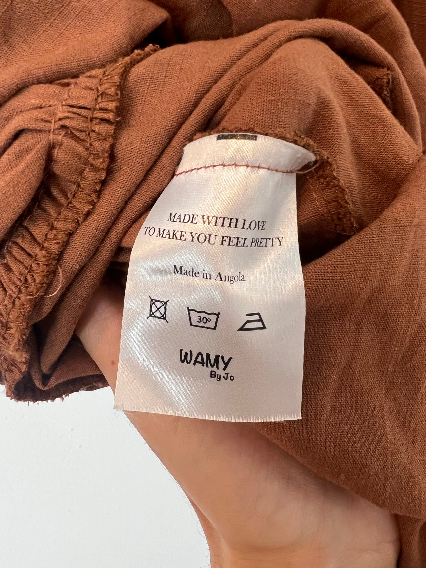 WAMY. Vestido marrón caracolas T.m/l