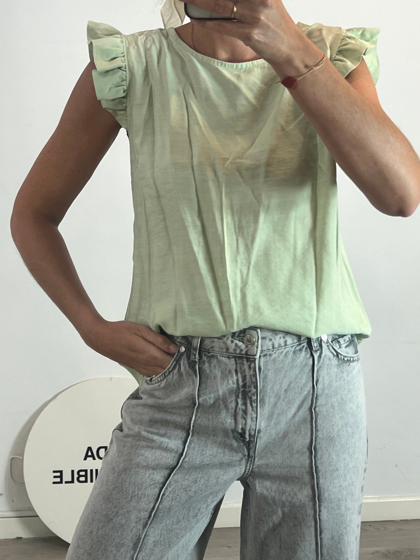 OTHERS. Green buttoned top YOUR(S)