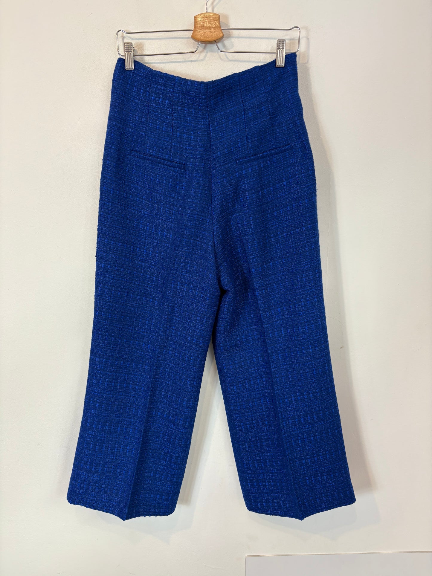 ZARA. Pantalón azul tweed