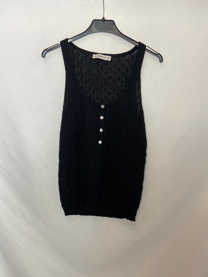 ZARA. Top negro punto T.m