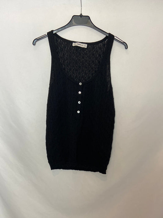ZARA. Black knit top Tm