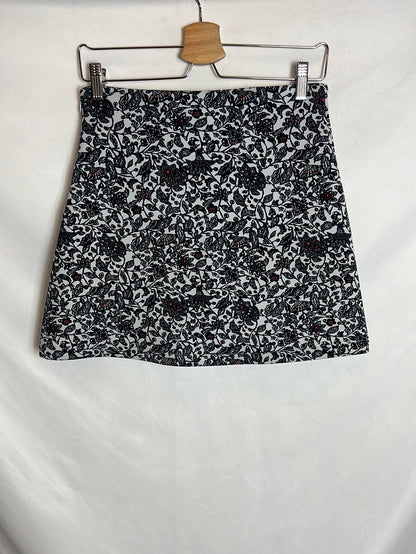 MANGO. Falda textura estampada. T S