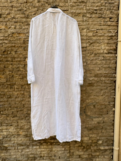 HARTFORD. Vestido lino camisero blanco