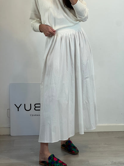 MANGO. Falda blanca evasé