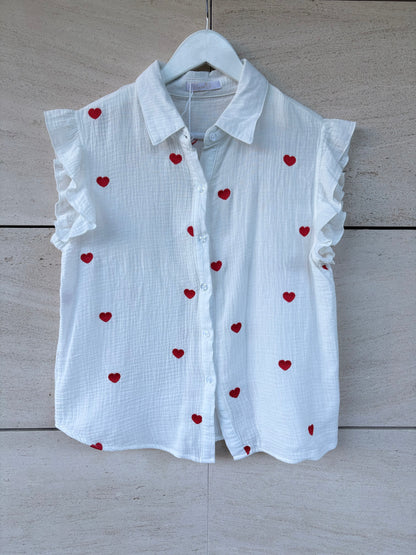 CARLOTA&CO. Blusa blanca bordada.T M/L