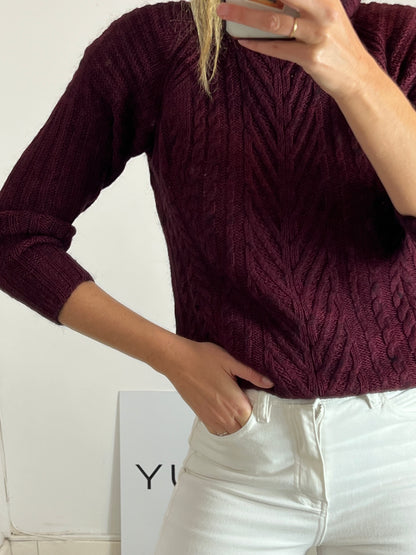 KIRA. Jersey burdeos jaspeado Tu(s)