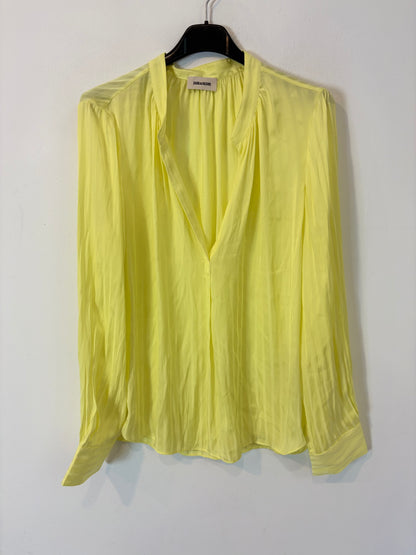 ZADIG & VOLTAIRE. Blusa amarilla plisada. T S