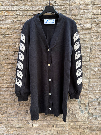 LA CASITA DE WENDY.  Chaqueta lana hojas manga