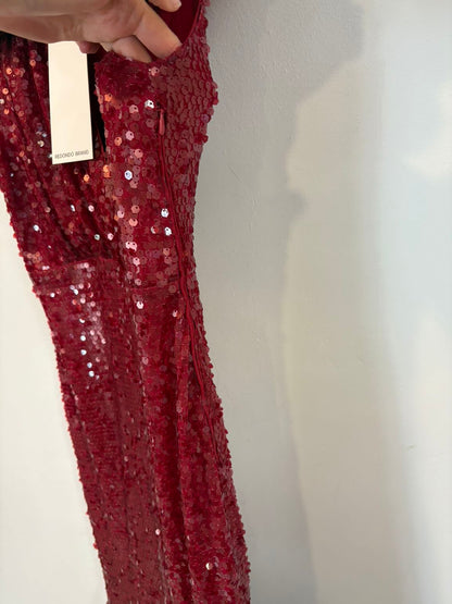 REDONDO BRAND. Vestido midi lentejuelas maxi flor
