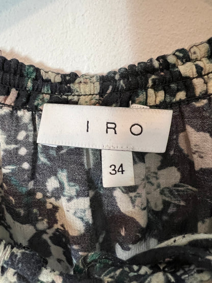 IRO. Black beige print blouse T.34