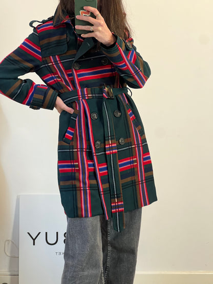 COCOA. Abrigo verde cuadros