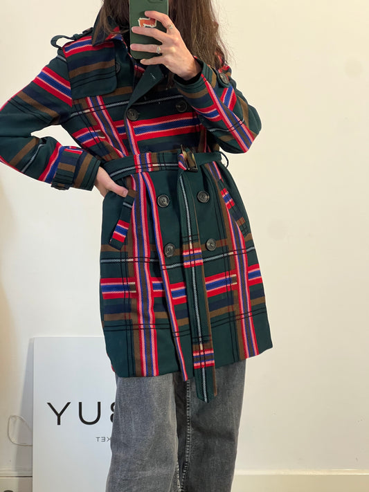 COCOA. Abrigo verde cuadros