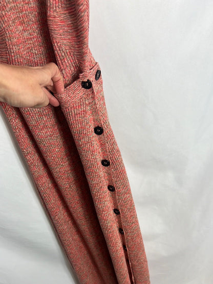 ZARA. Vestido punto jaspeado desmontable . T S