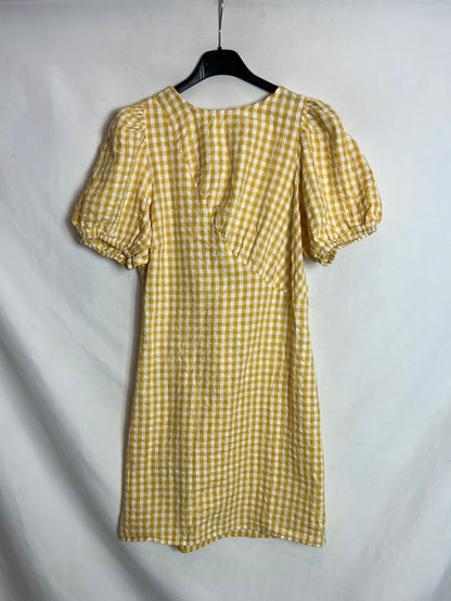 MANGO. Vestido corto cuadros vichy  T.m