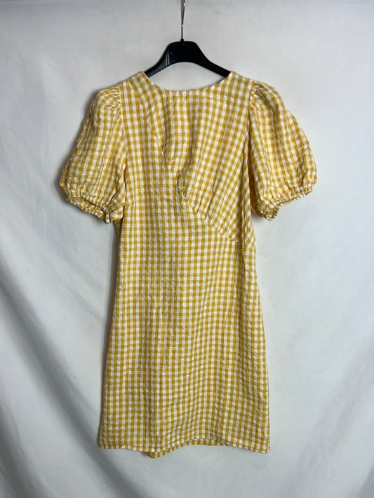 MANGO. Vestido corto cuadros vichy  T.m