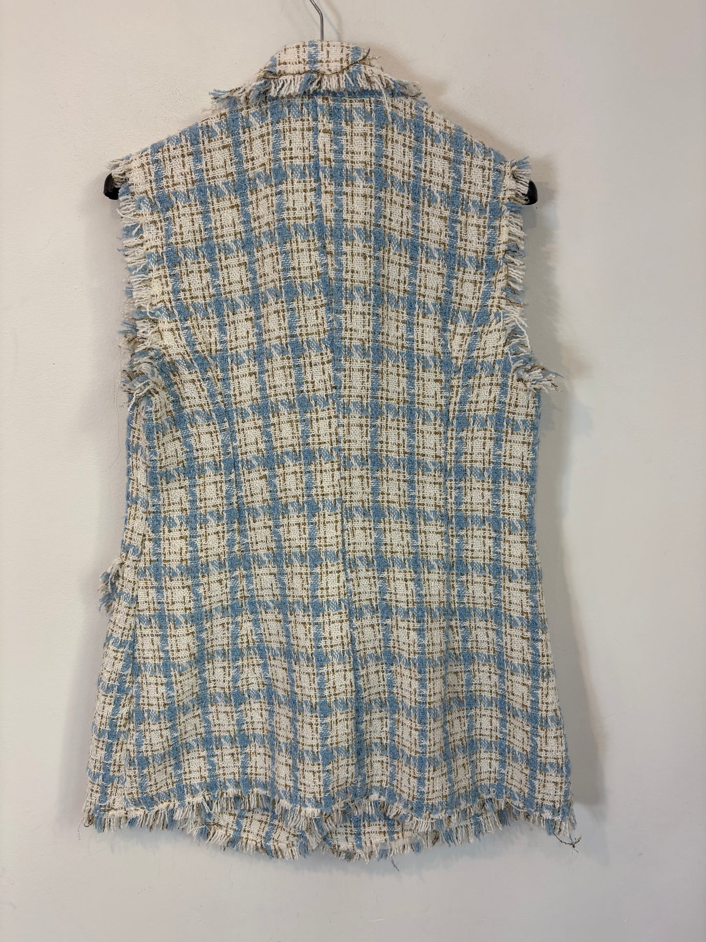 OTRAS. Chaleco tweed azul claro. T S/M