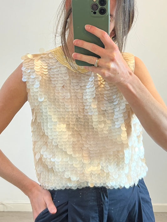 ZARA. Top tul y lentejuelas. T S