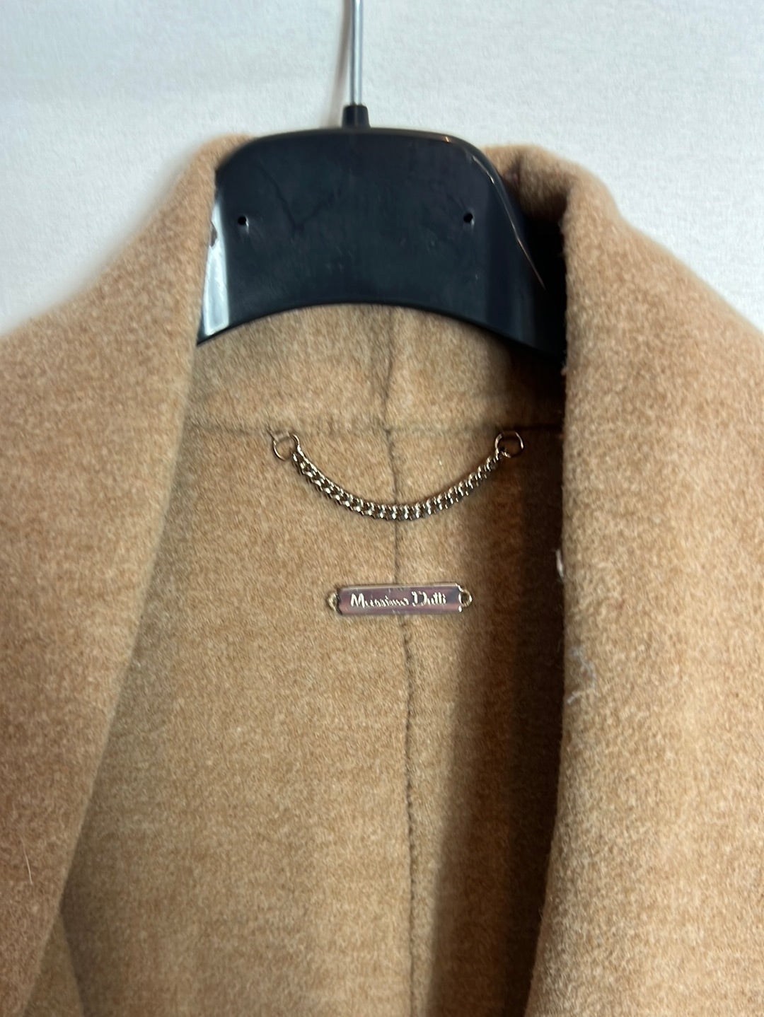 MASSIMO DUTTI. Abrigo fino camel lana. T M