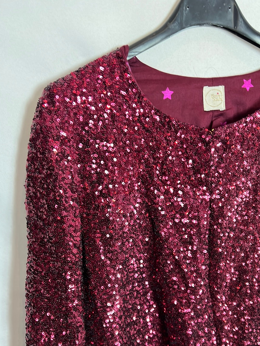 FROM PETITS HAUTS. Pink sequin jacket. T 1(S)