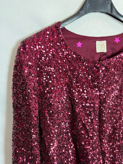 FROM PETITS HAUTS. Pink sequin jacket. T 1(S)