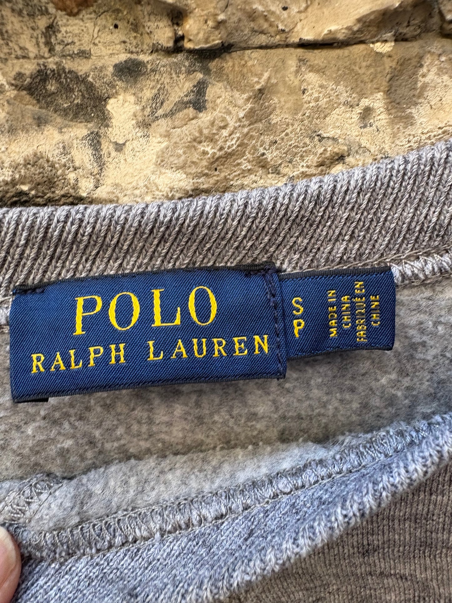 POLO RALPH LAUREN. Sudadera algodón gris logo. T S