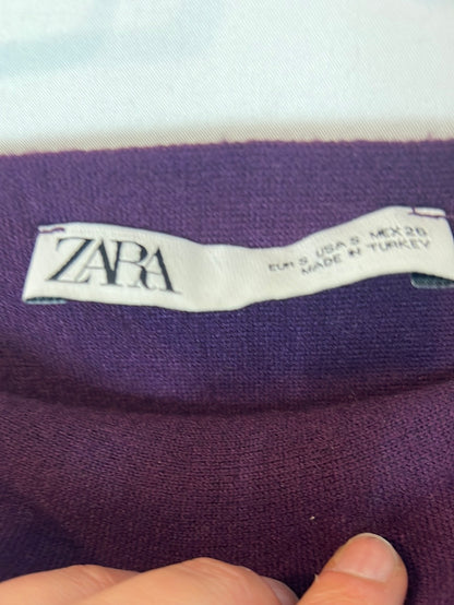 ZARA. Falda/top berenjena punto T.s