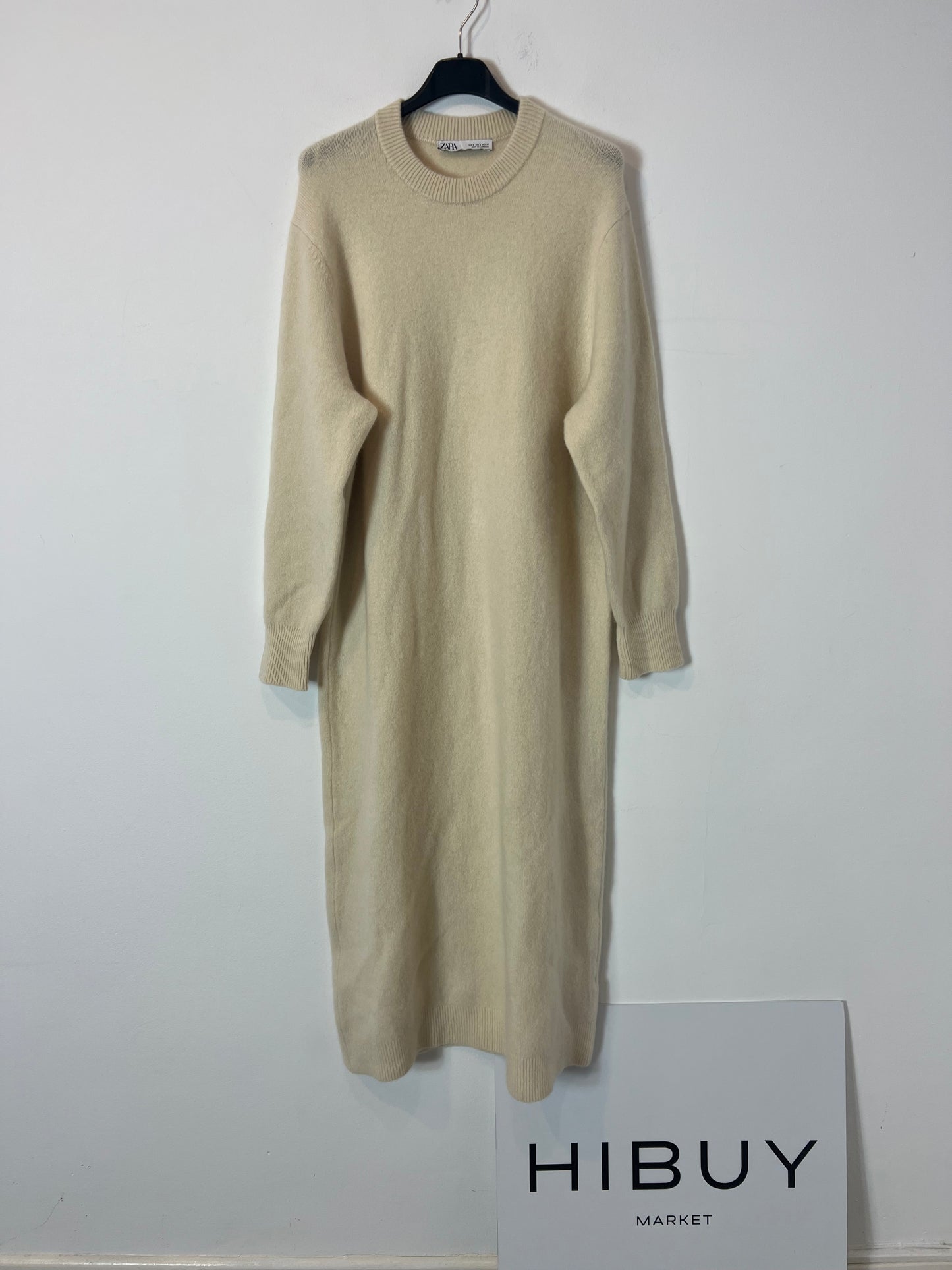 ZARA. Vestido largo beige cashmere. T S