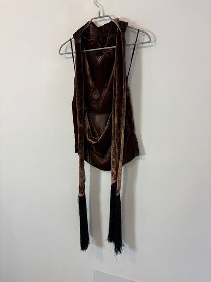 H&M STUDIO. Top terciopelo y flecos