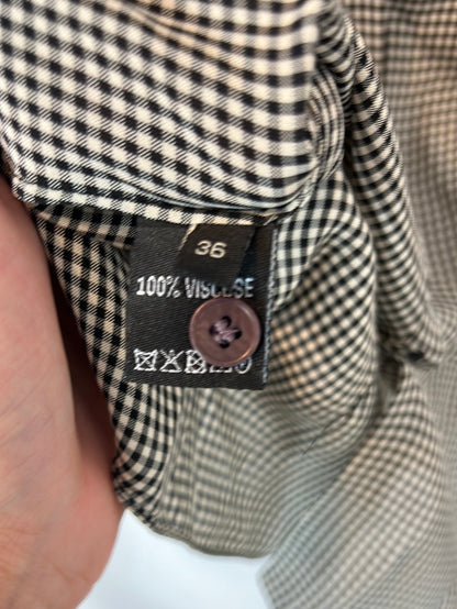 CORTANA. Blusa cuadros mini viscosa. T 36