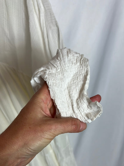 D'SANDRINE. Off-white textured midi dress. TS/M