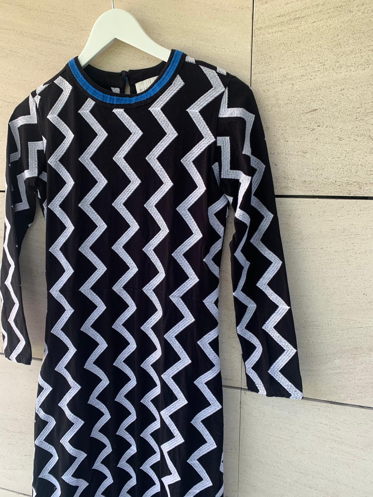 MICHONET. Vestido algodón bordado zig zag