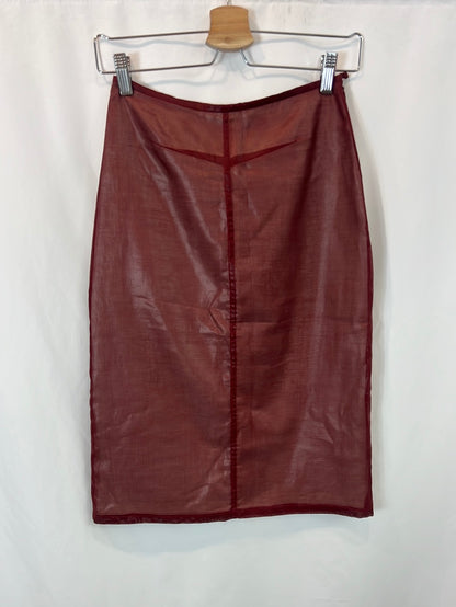 ZARA. Double-layer burgundy skirt Ts