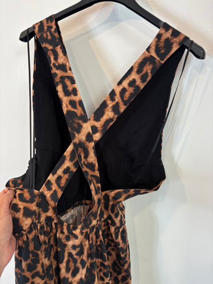 ESPECIA. Vestido largo animal print. T XS