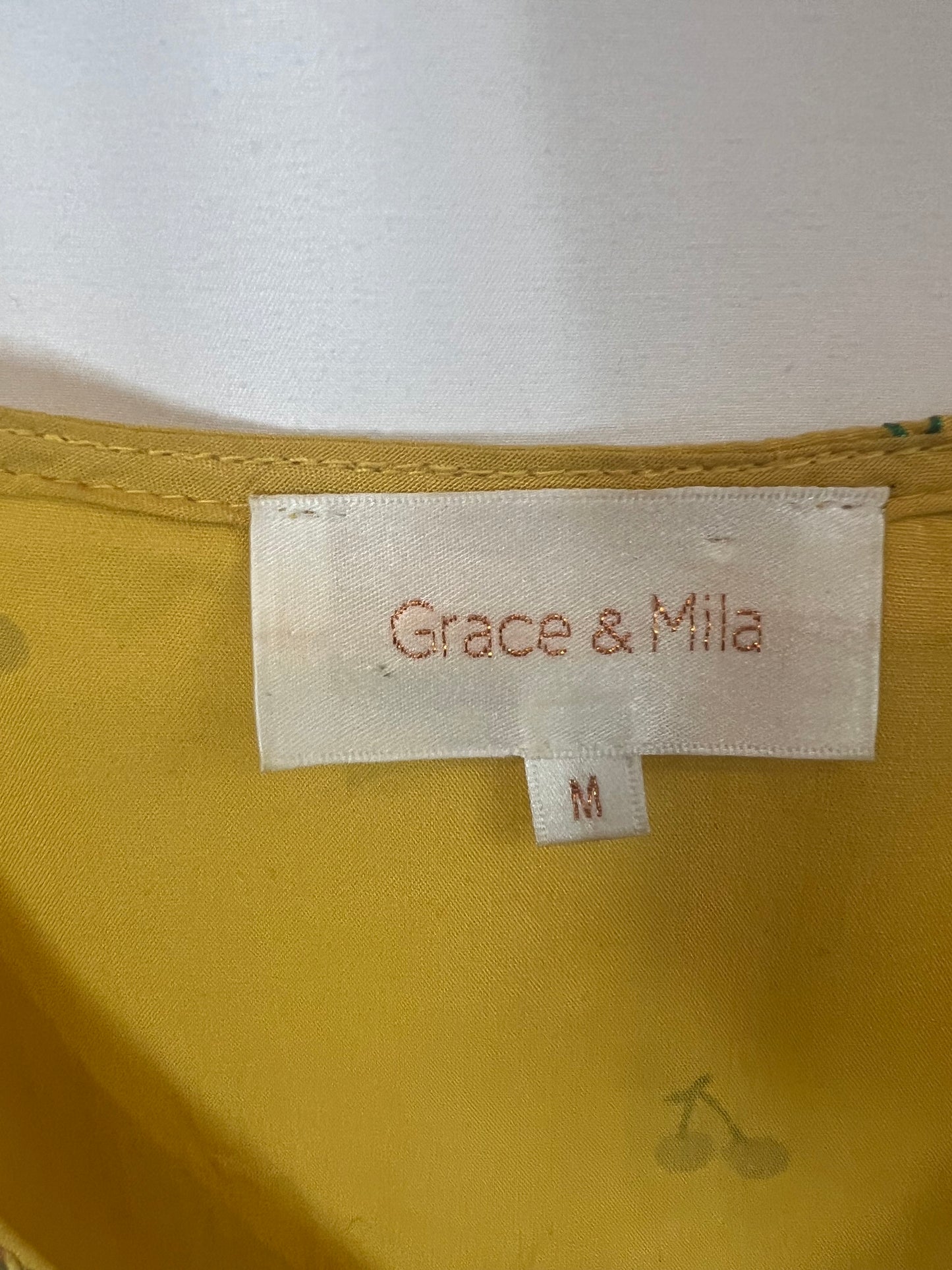 GRACE&amp;MILA. Tm embroidered mustard blouse