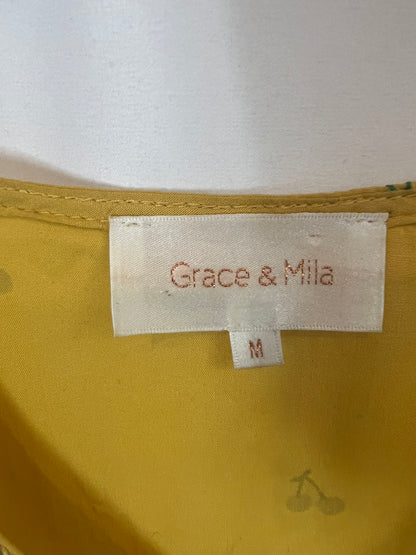 GRACE&amp;MILA. Tm embroidered mustard blouse