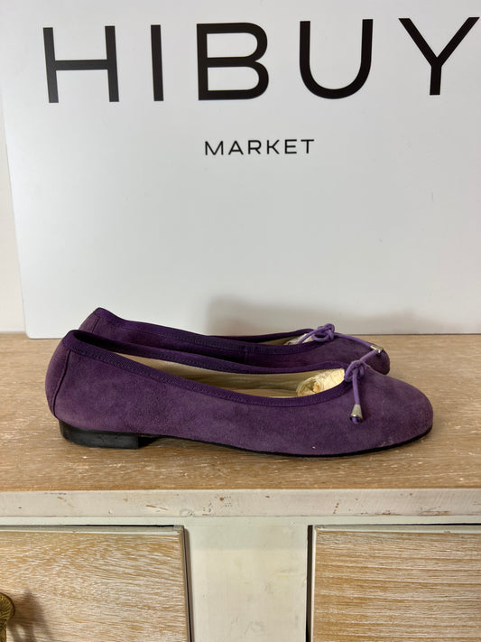 MARINA. Purple leather ballerinas. Size 38
