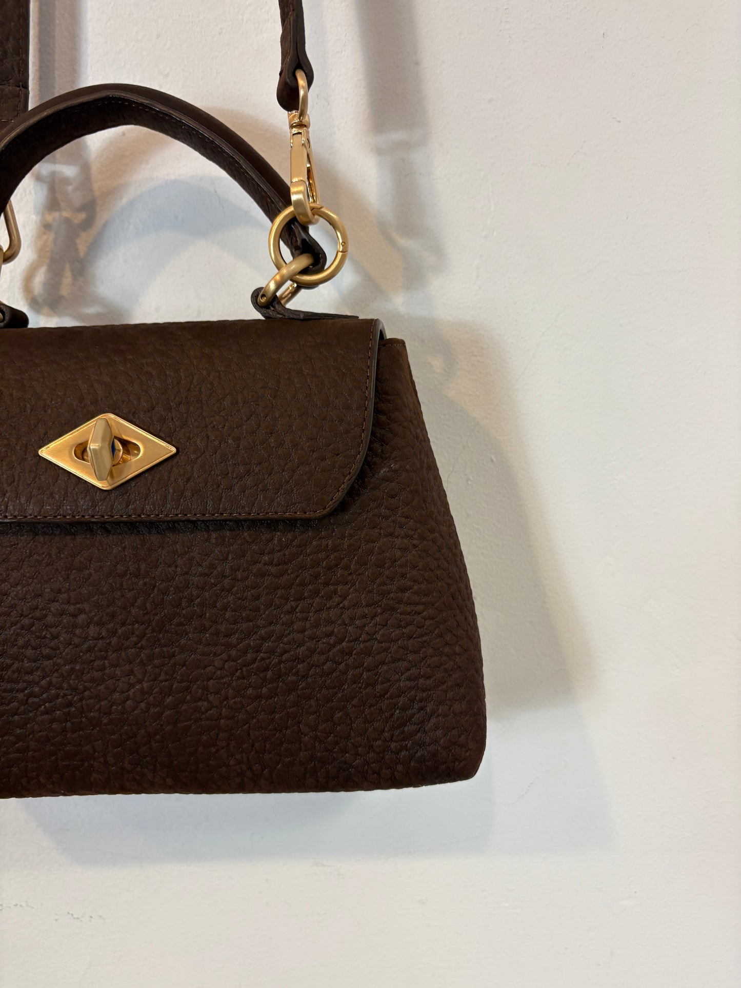 BALLANTYNE. Bolso doble asa marrón piel