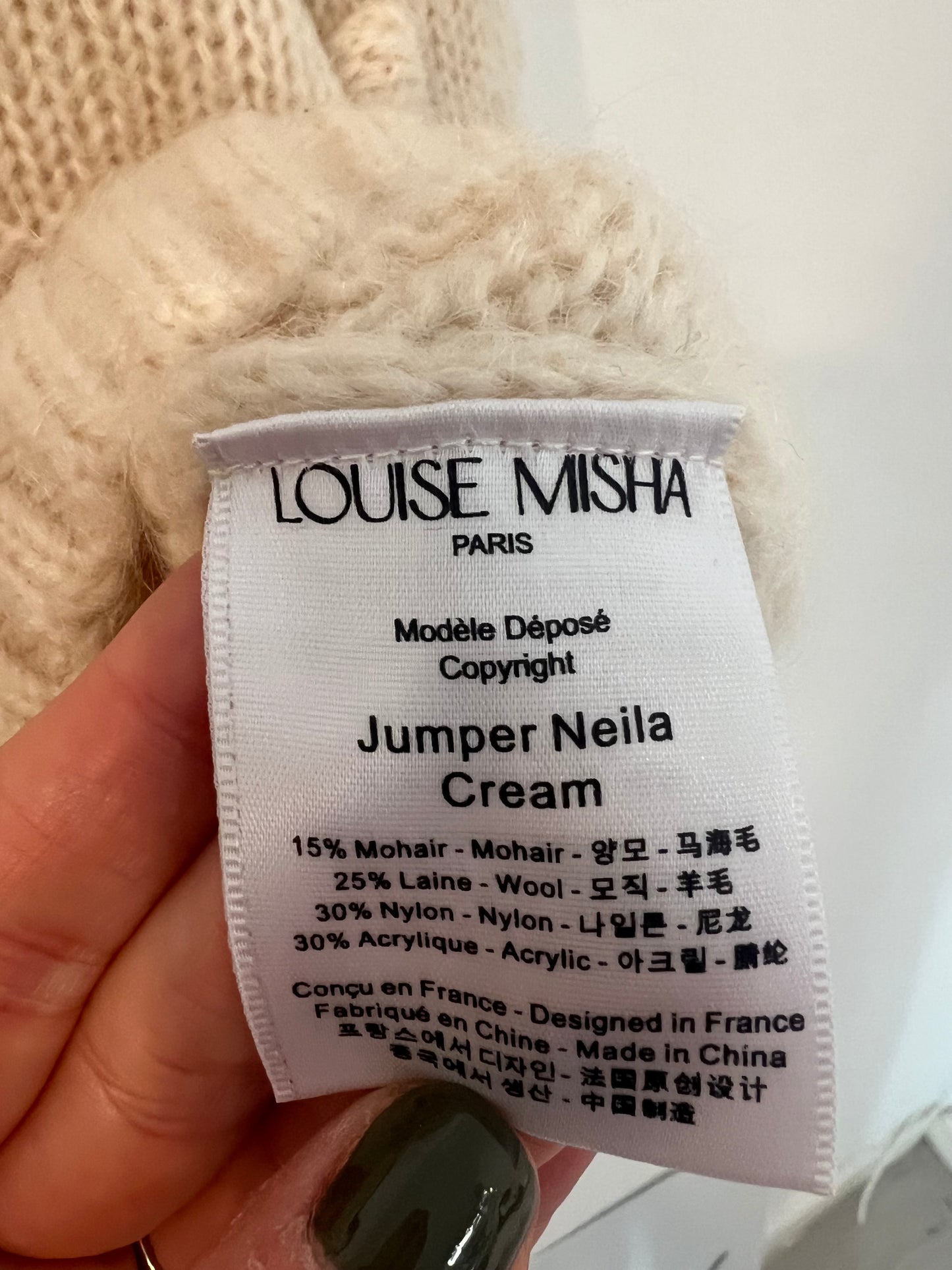 LOUISE MISHA. Jersey beige bodoques. T S