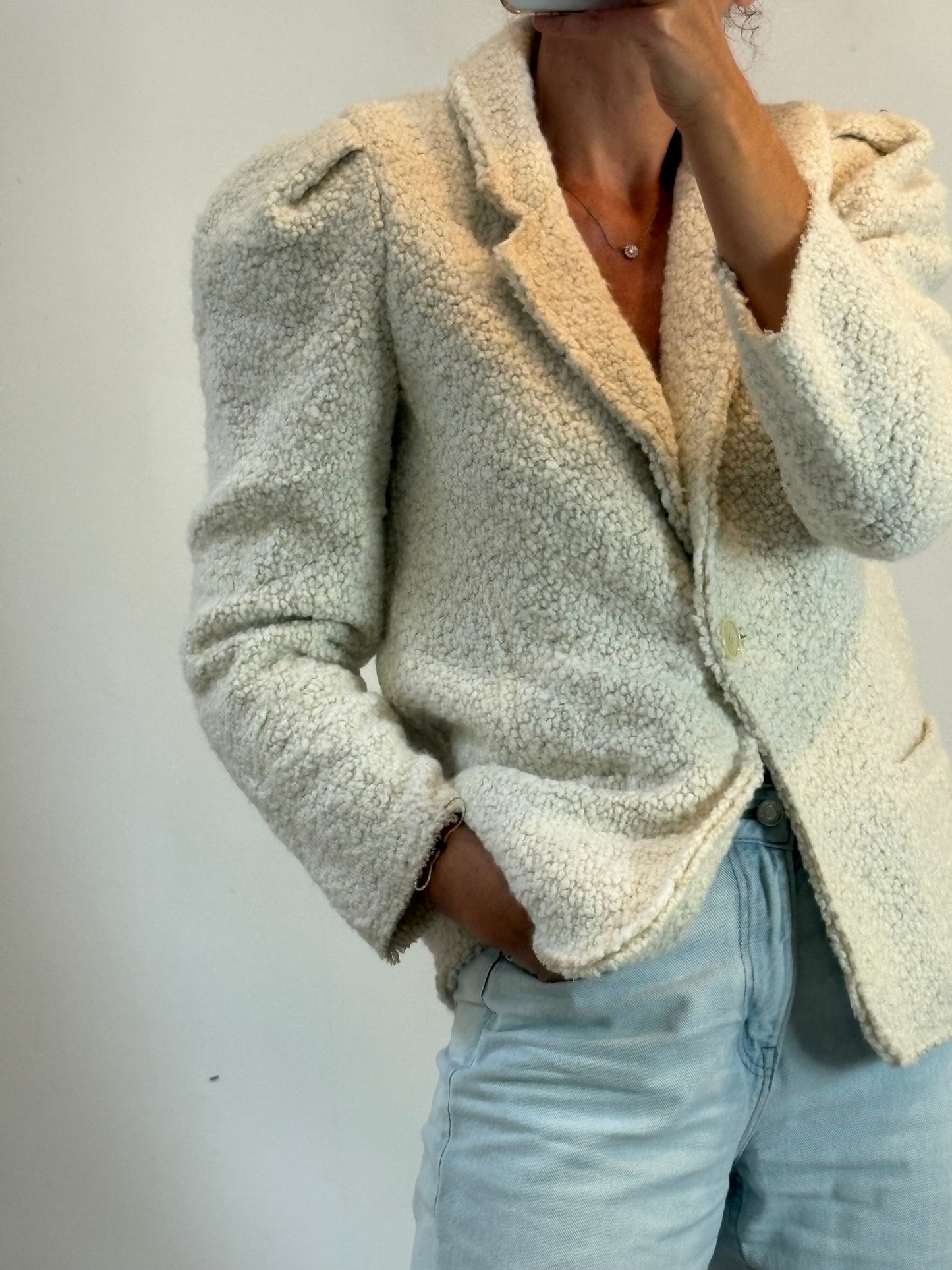 ISABEL  MARANT. Blazer borrego detalle manga