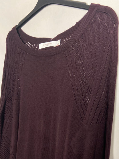 PEDRO DEL HIERRO. Burgundy openwork sweater. TS