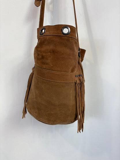 ZADIG & VOLTAIRE. Bolso bandolera ante flecos
