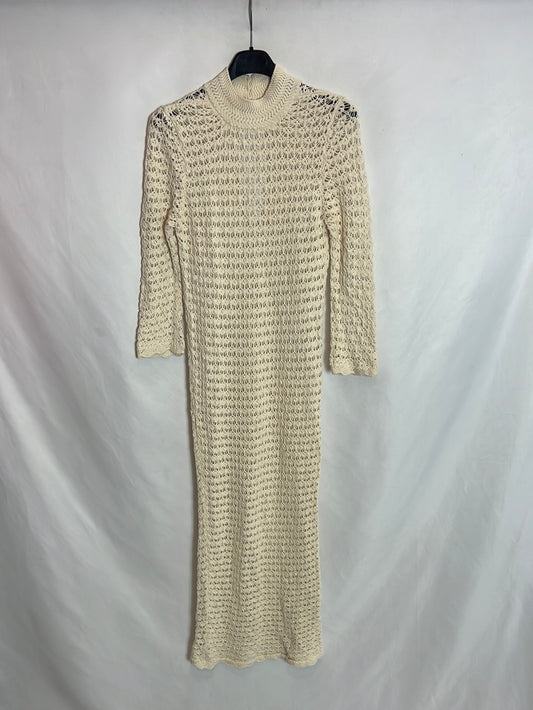 MANGO. Vestido midi troquelado Ts