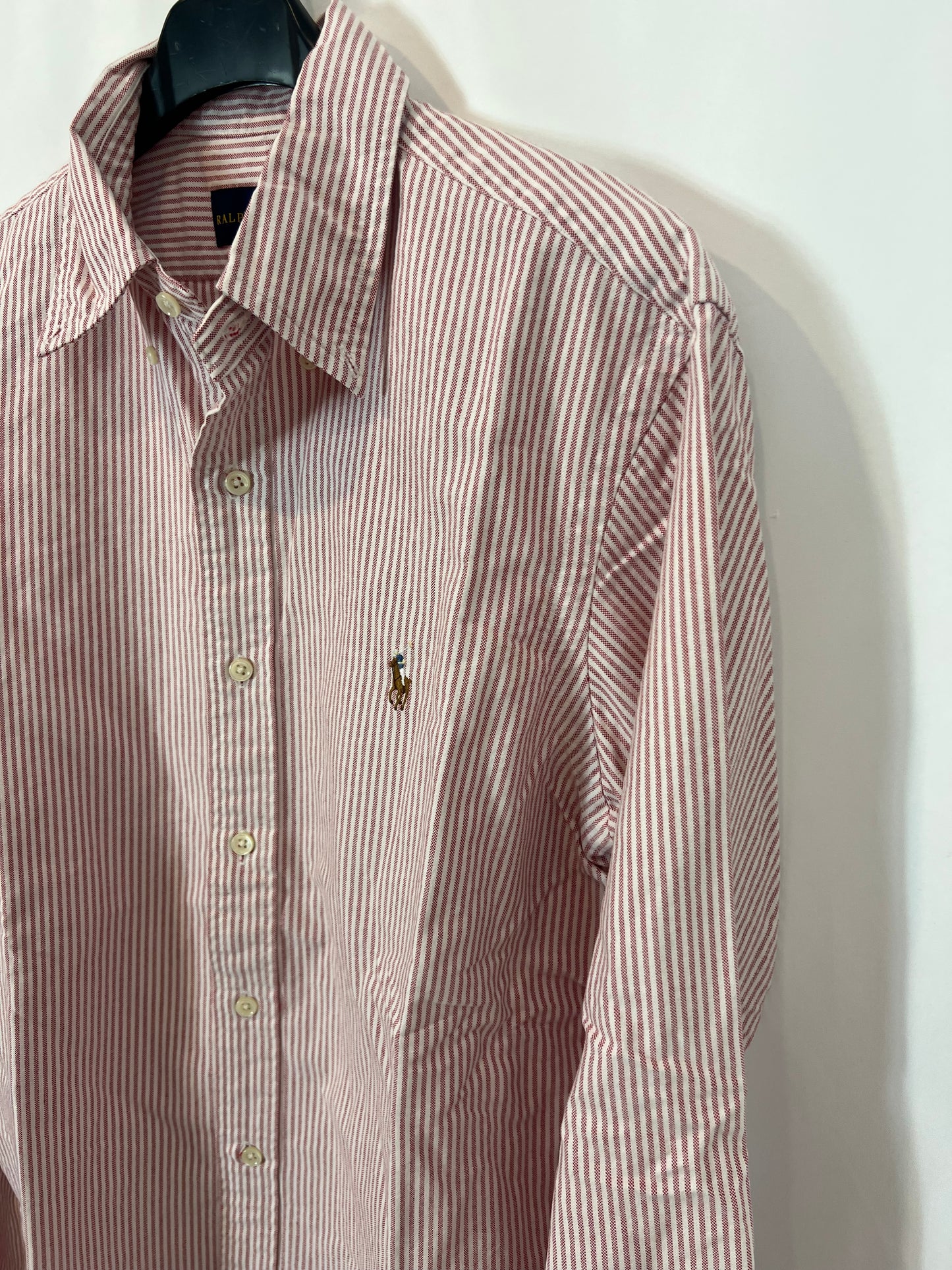 RALPH LAUREN. Camisa rayas burdeos. T S