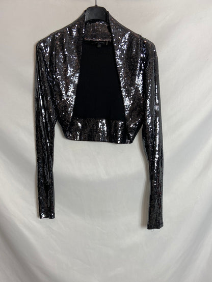 ASTUCES. Chaqueta crop lentejuelas. T 2(S)
