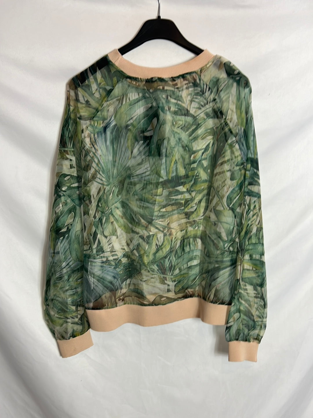 ZARA. Top hojas semitransparente . T S