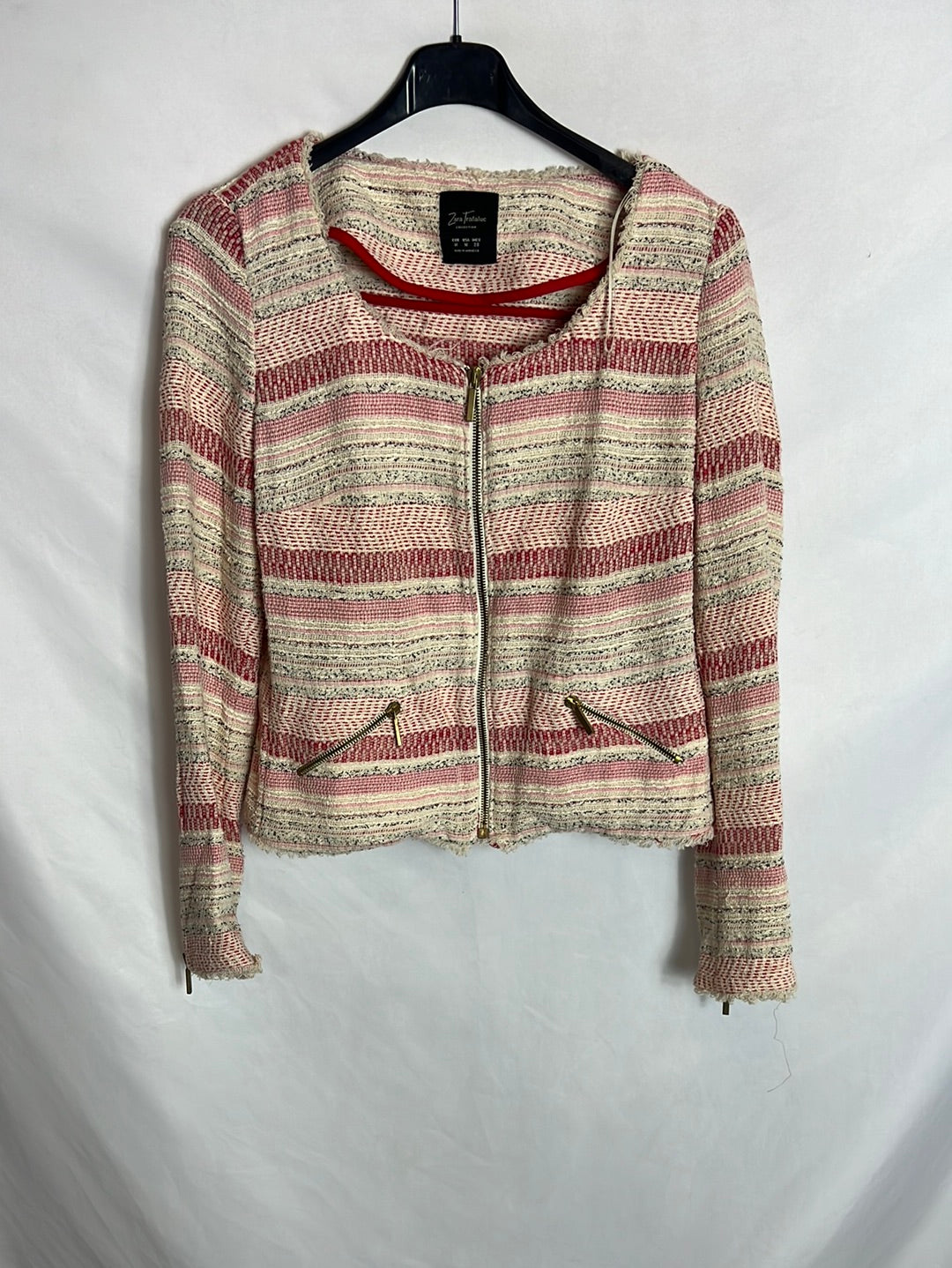 ZARA. Chaqueta tweed colores. T M