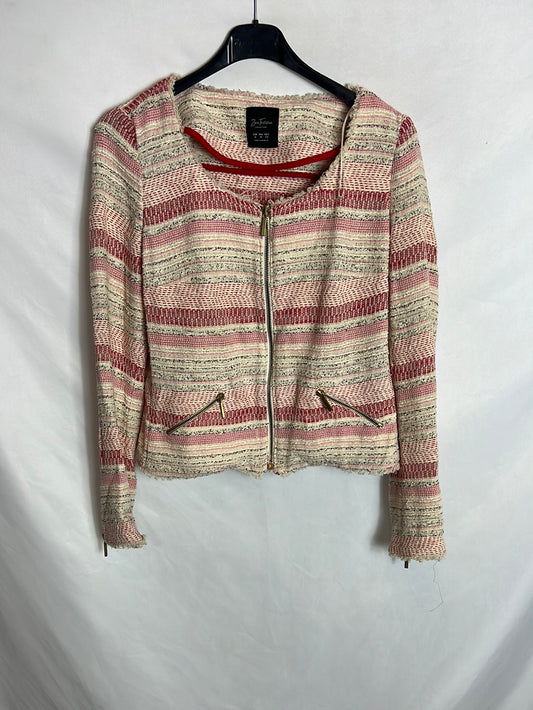 ZARA. Chaqueta tweed colores. T M