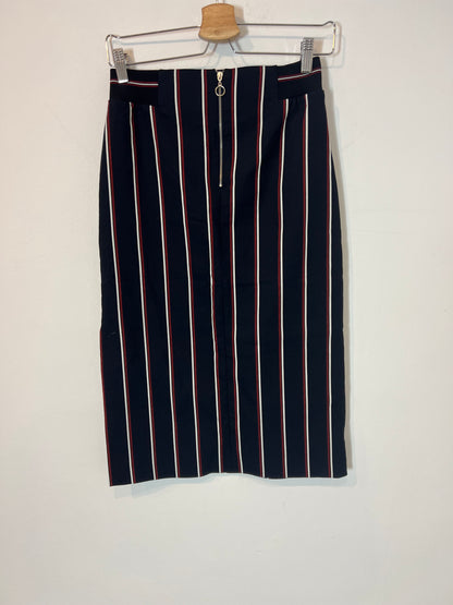 ZARA. Blue striped midi skirt. XS