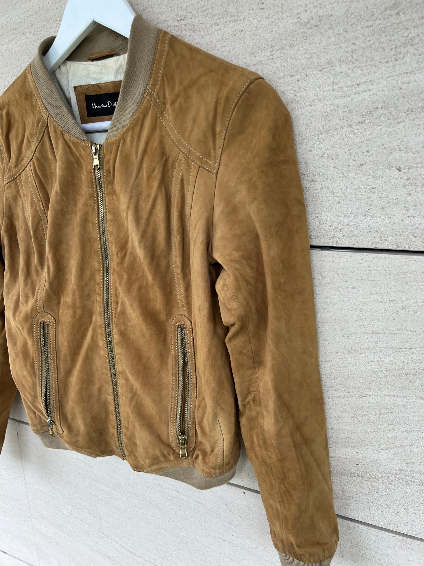 MASSIMO DUTTI. Vintage leather jacket TM (Tara)